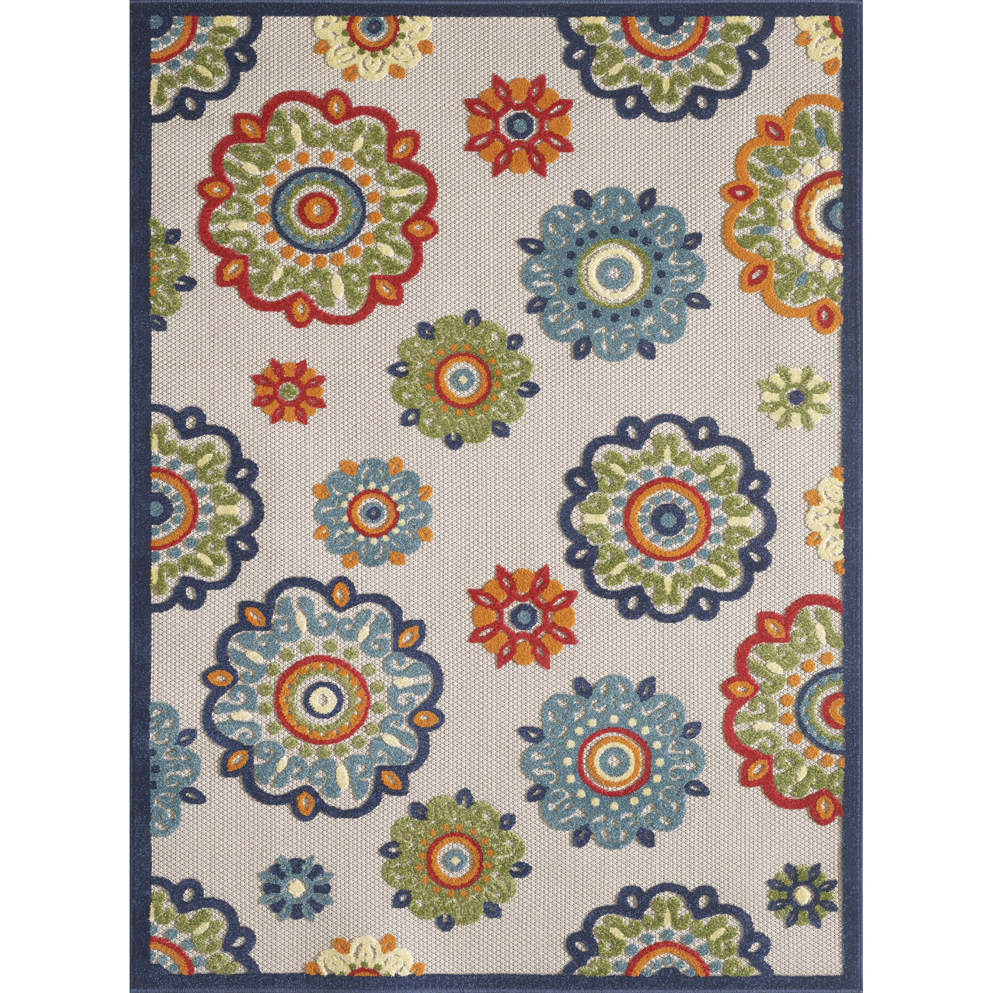 Calla 6934 Ivory Suzani Area Rug, Size - 3'3" x 4'11"