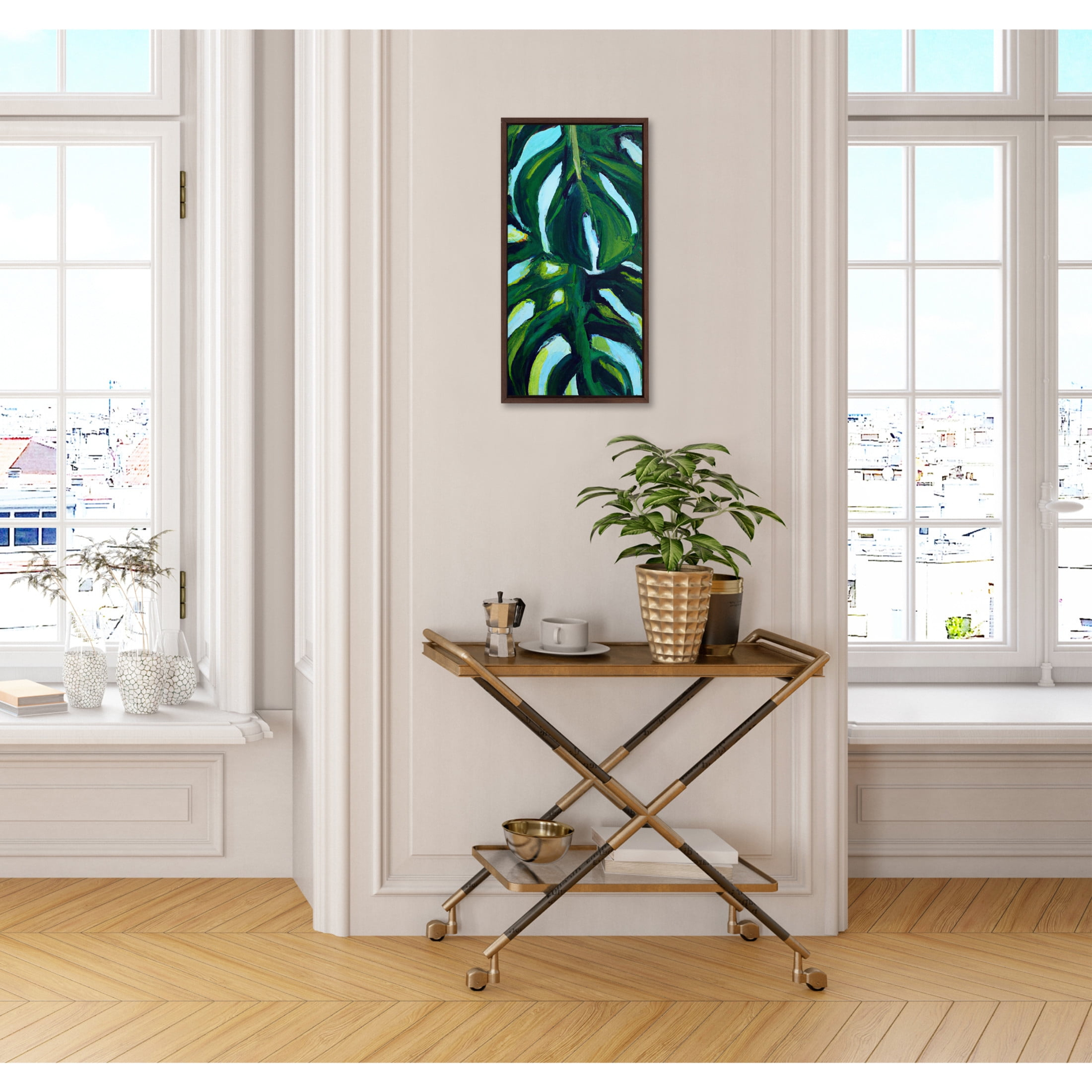 Kate and Laurel Sylvie Blank Framed Canvas Wall Art, 14x26.5 Brown, Modern Empty Canvas for Paint-Your-Own Art, Ready to Paint Premium Canvas Already Framed