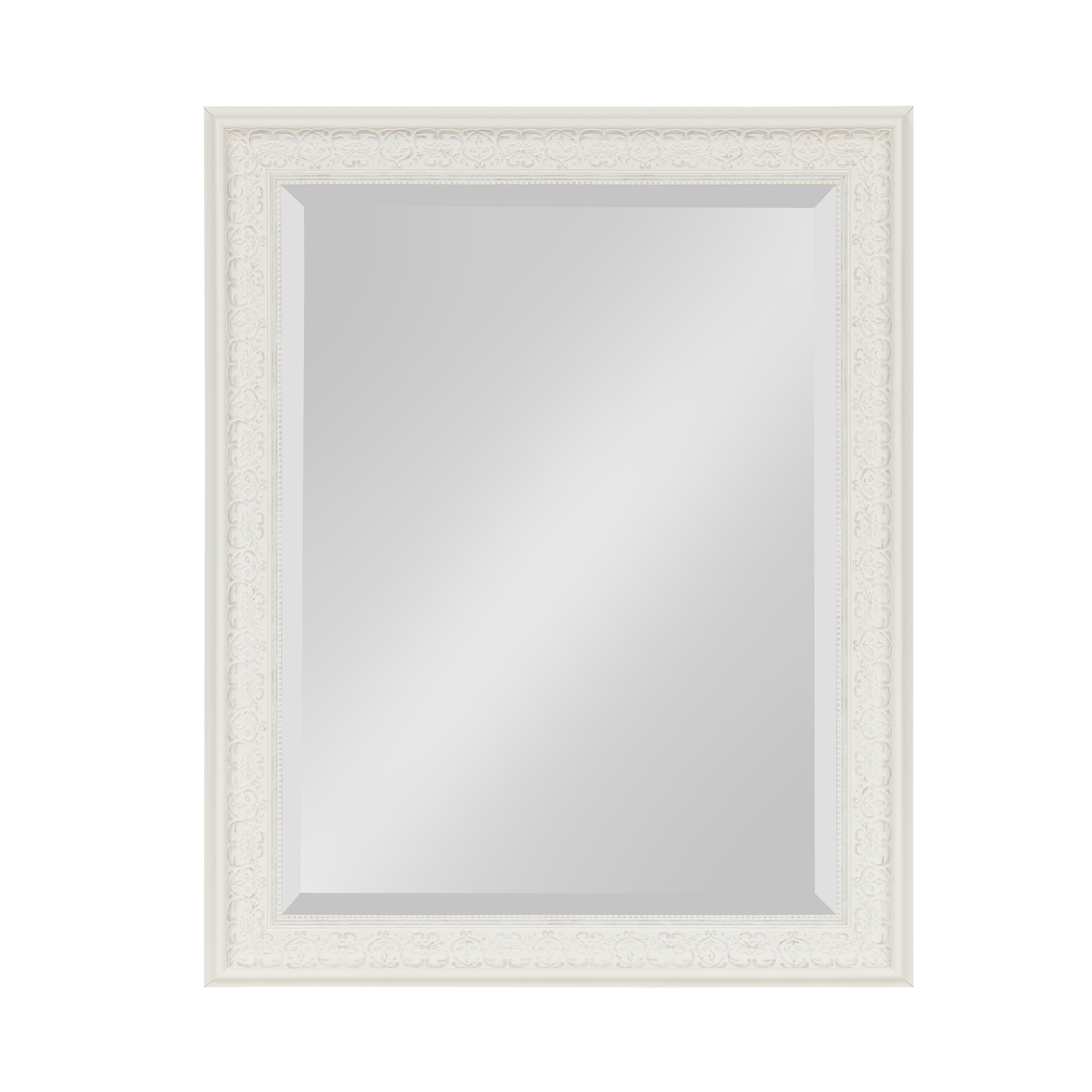 Kate and Laurel - Alysia Decorative Frame Rectangle Wall Mirror, 22.5 x 28.5 White