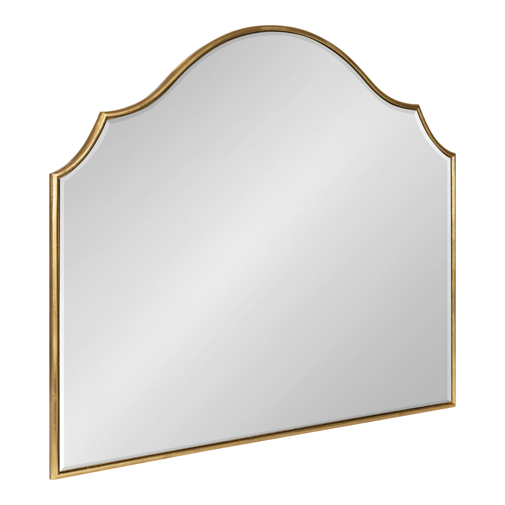Kate and Laurel Leanna Glam Horizontal Wall Mirror, 27.5 x 31.5, Gold, Sophisticated Large Mirror for Wall