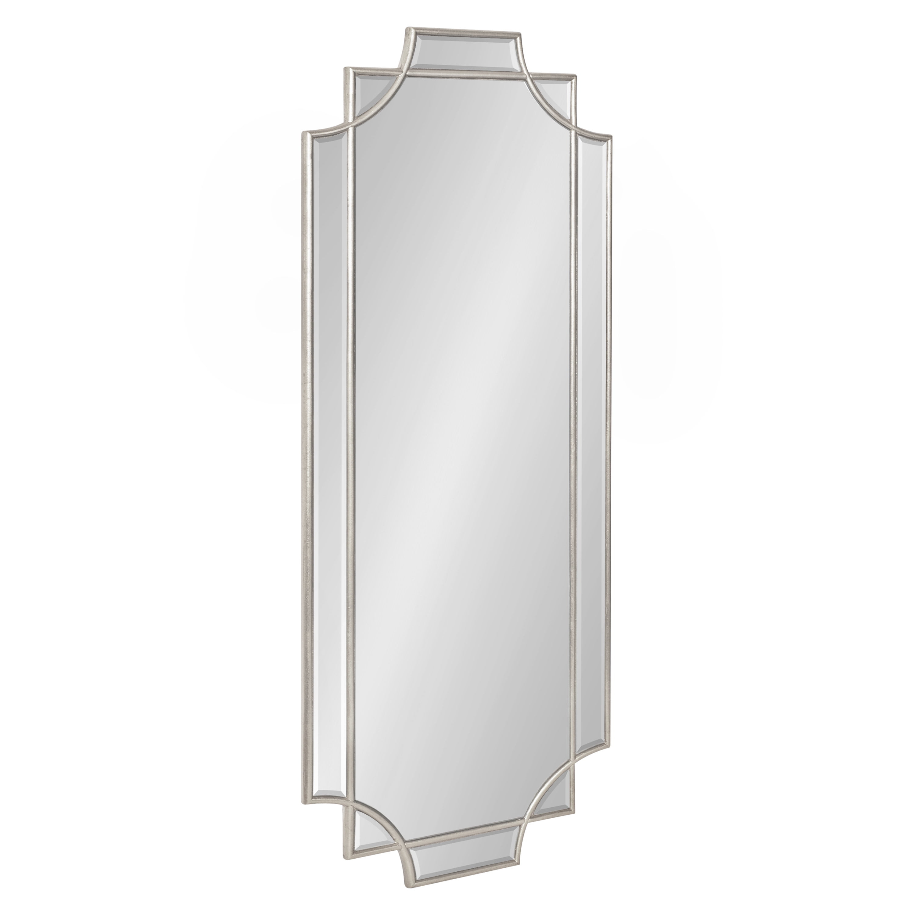 Kate and Laurel Minuette Glam Wall Mirror, 16 x 42, Silver, Elegant Traditional Home Decor With A Boho Charm