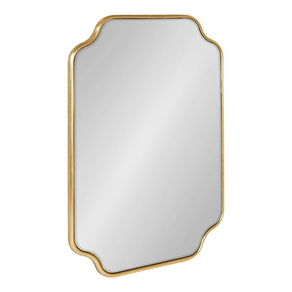 Kate and Laurel Plumley Glam Scalloped Wall Mirror, 18 x 24, Gold, Transitional Mirror Wall Decor