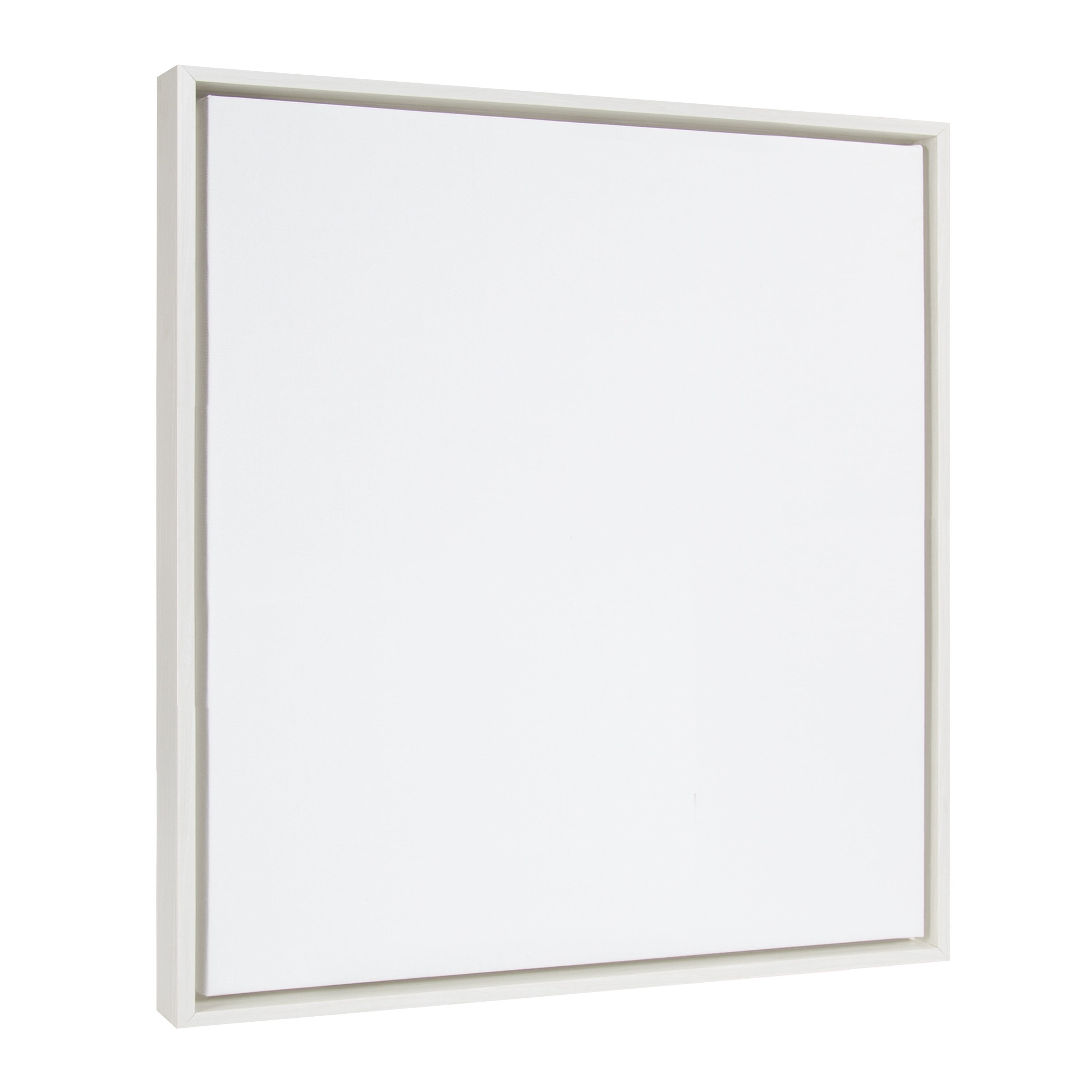 Kate and Laurel Sylvie Blank Framed Canvas Wall Art, 22x22 White, Modern Empty Canvas for Paint-Your-Own Art, Premium Canvas Already Framed