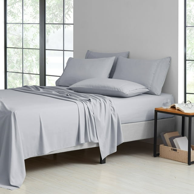 Kathy Ireland 2000 Thread Count Cotton 6 Pc Sheet Set - 5 Colors - Silver Grey - Cal King