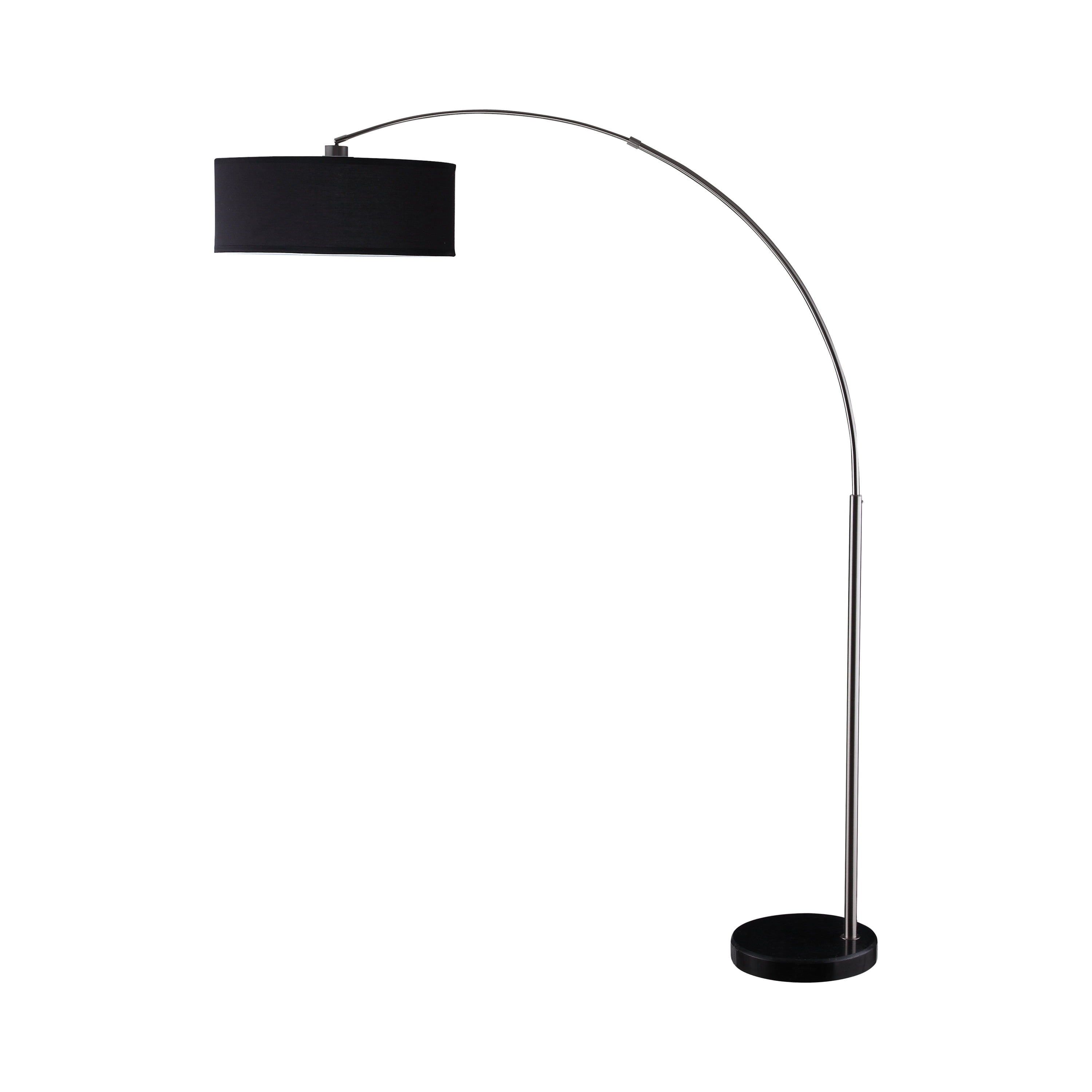 Coaster Contemporary Metal Pendant Drum Shade Floor Lamp in Black