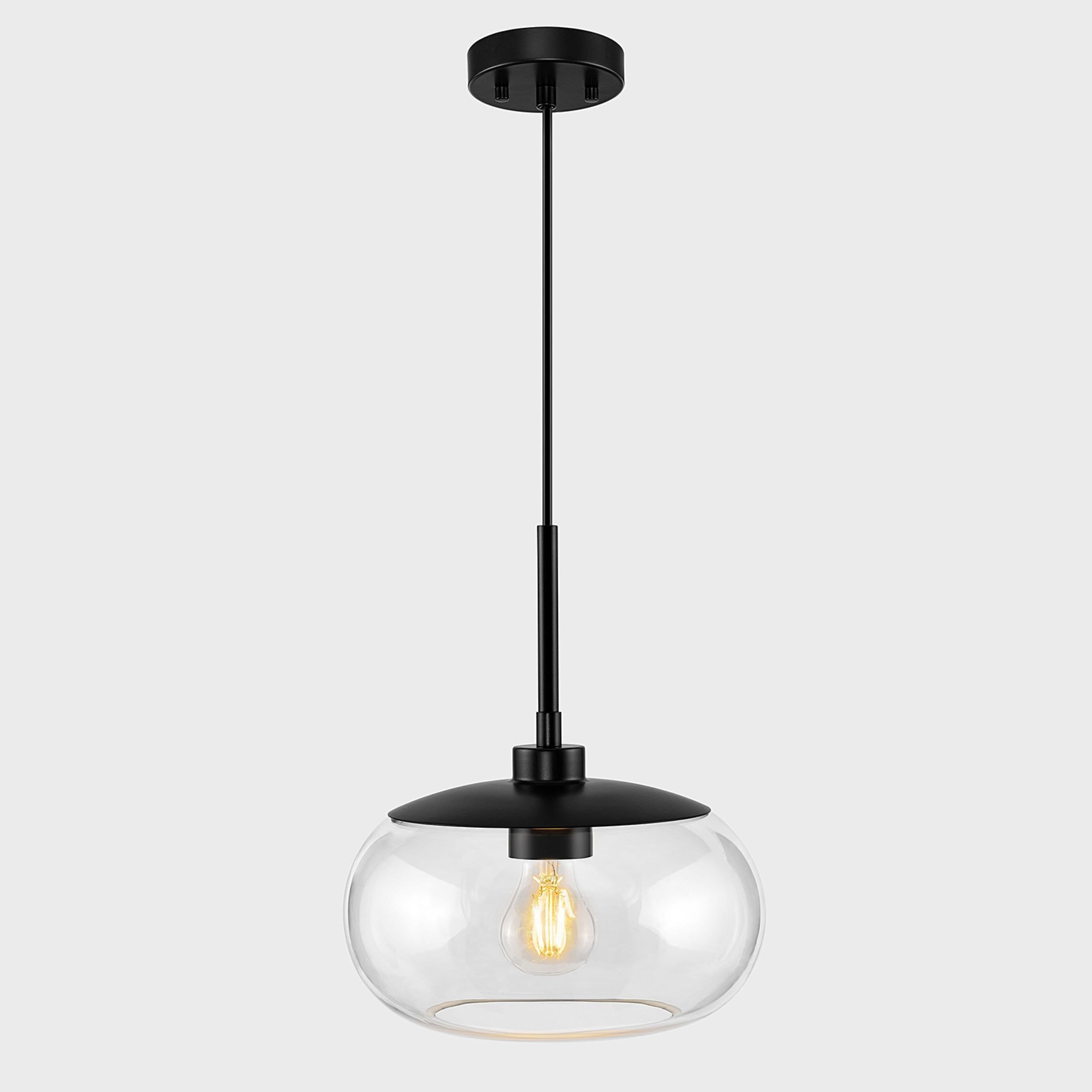 Kawoti  1-Light Adjustable Glass Pendant Clear Glass Bronze, Gold