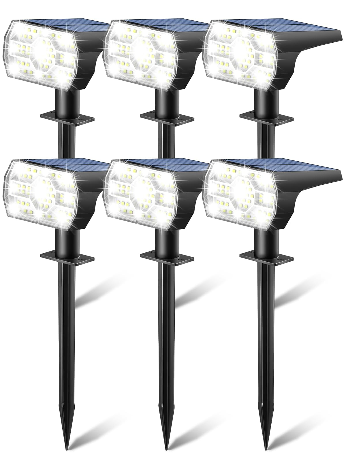 Kaxiida Solar Lights Outdoor Waterproof IP68, 3 Lighting Models Solar Powered Spot Lights Outdoor, 56LED Solar Lights Dusk to Dawn for Yard Patio Garden Pathway Landscape Lighting C80