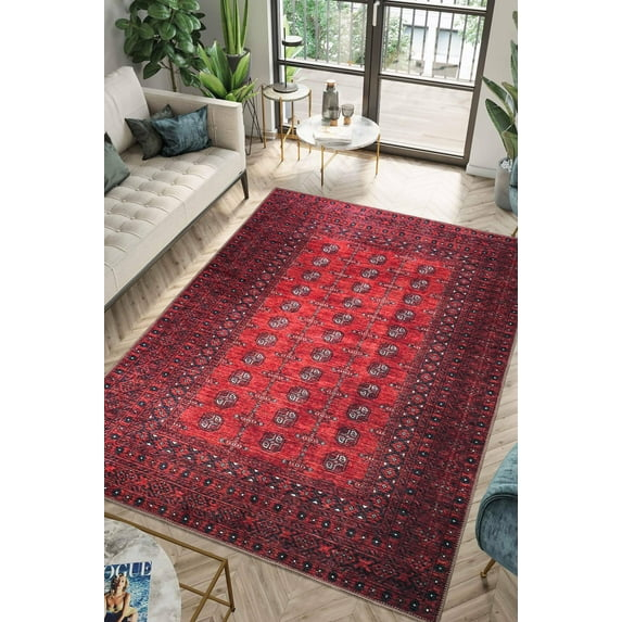 Keen Home Design Machine Washable Area Rugs with Non-slip Backing, Ideal for Hallway, Living Room, Bedroom, Kitchen and Laundry Room, Vintage Moroccan and Low Pile Rug ( 3' x 5' )