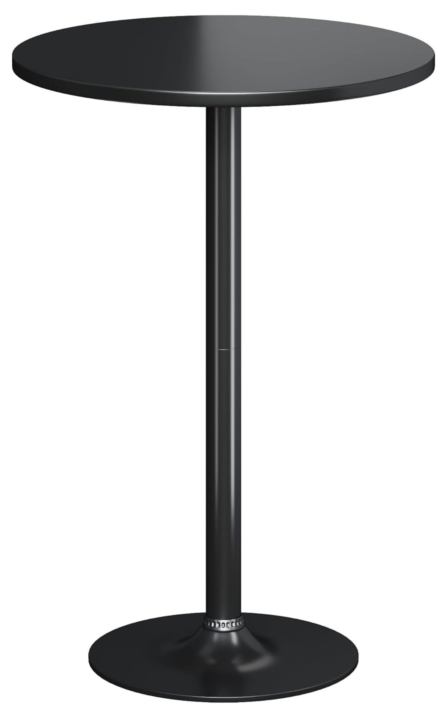 Bennium Round Bistro Pub Table 1 Pack Modern Metal Base MDF Top Cocktail Bar Table Counter Bar Height for Pub, Dining Room, Party (Black)