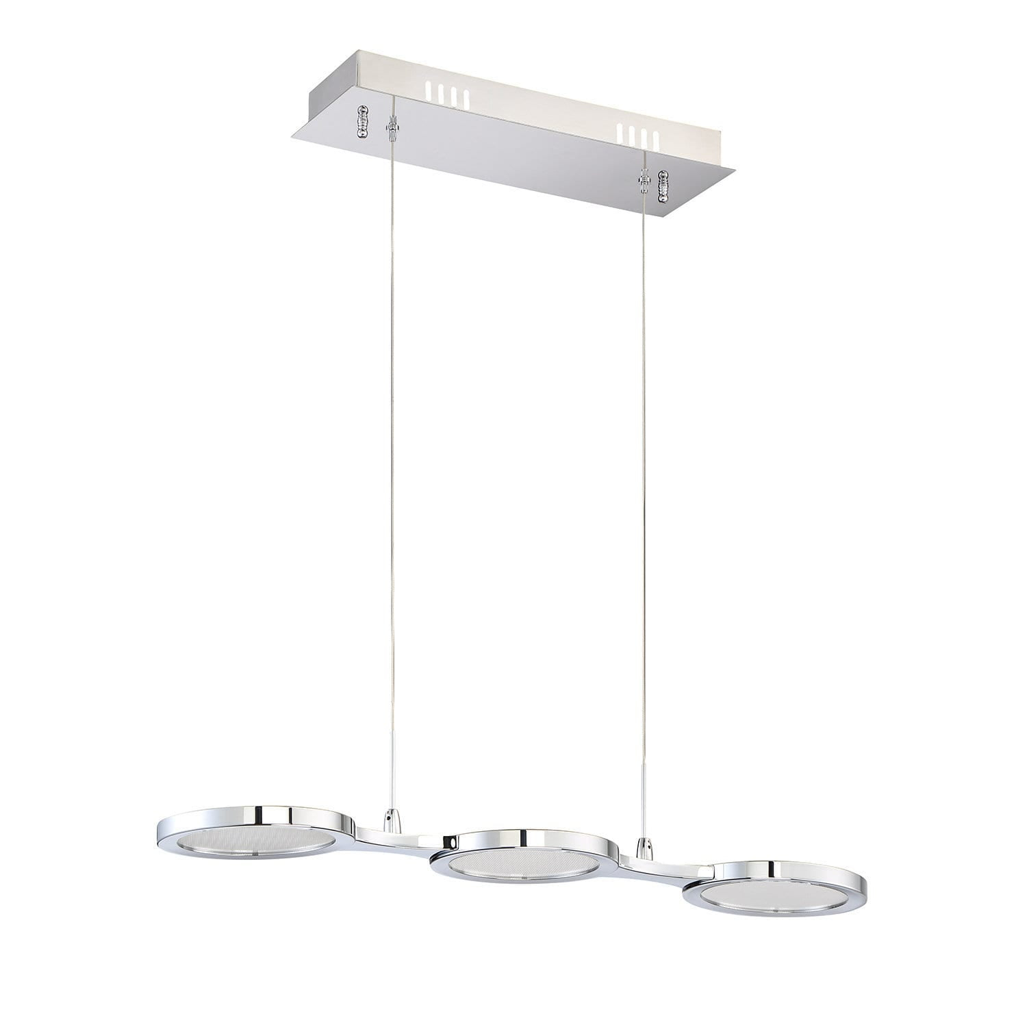 Kendal Milan Series Chrome-finish 3-light LED Bar with Clear Mesh Diffusers