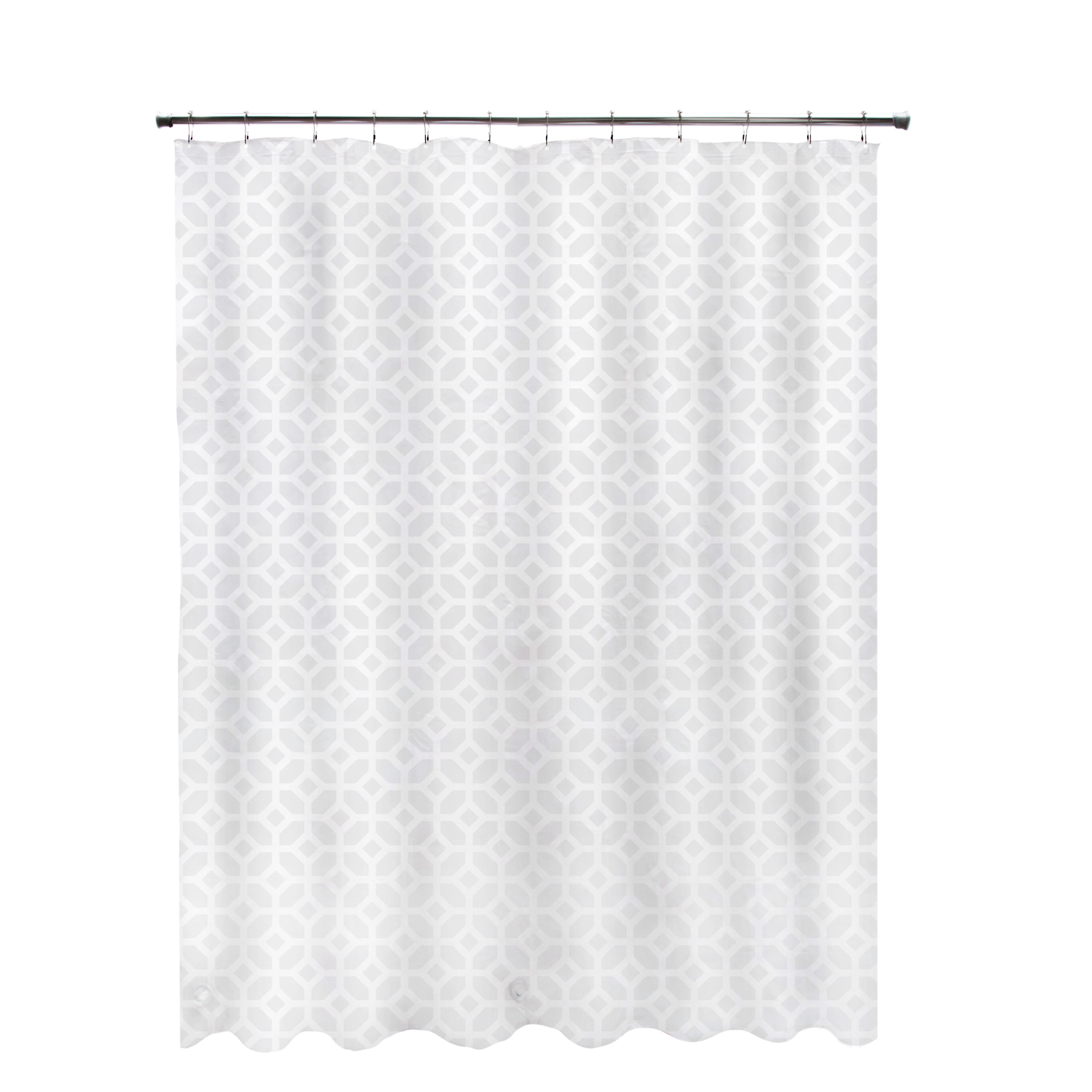 Kenney Medium Weight Decorative PEVA Shower Curtain Liner, 70" W x 72" H, Geometric Frost