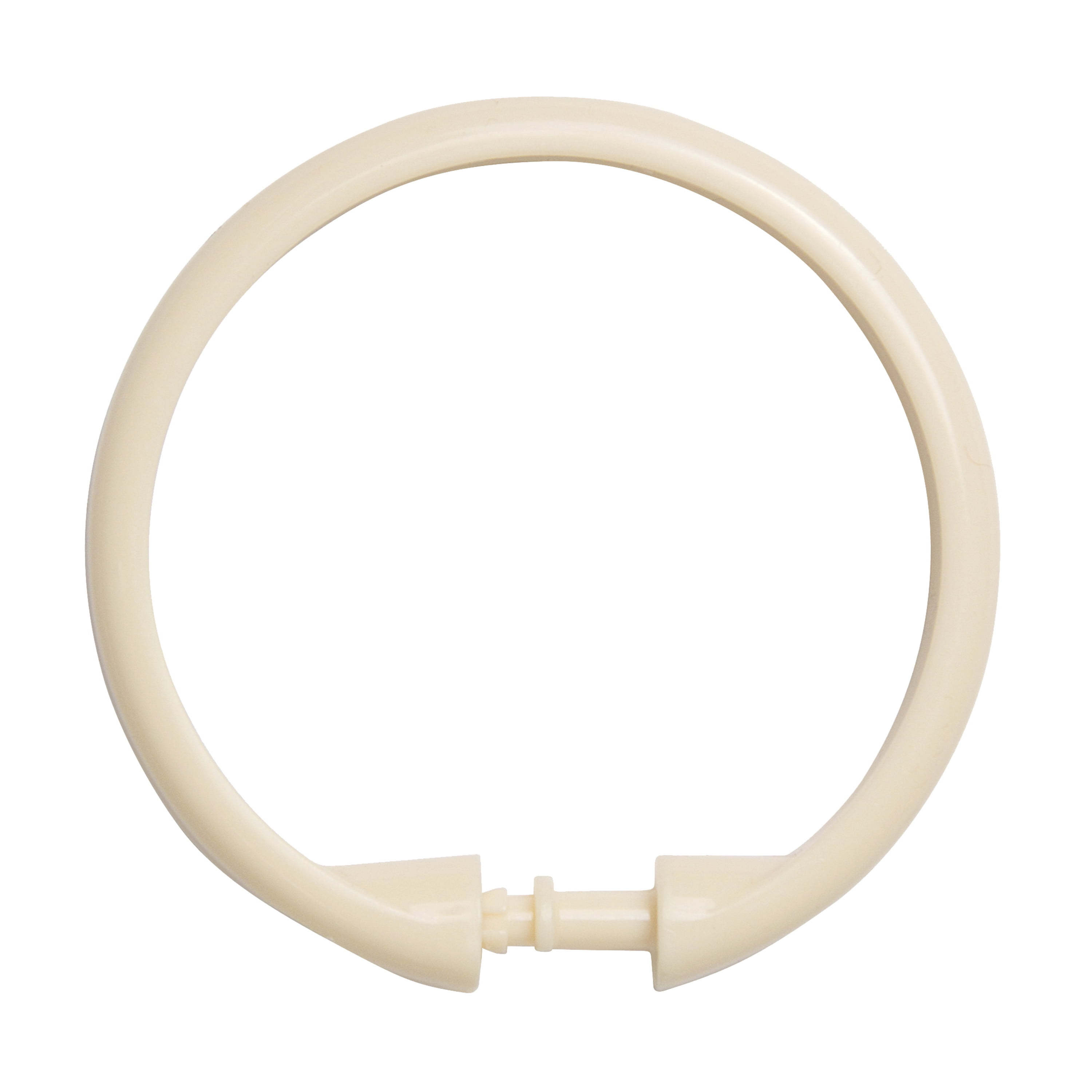 Kenney Rust-Proof Smooth Plastic Shower Curtain Rings, Set of 12, Cream
