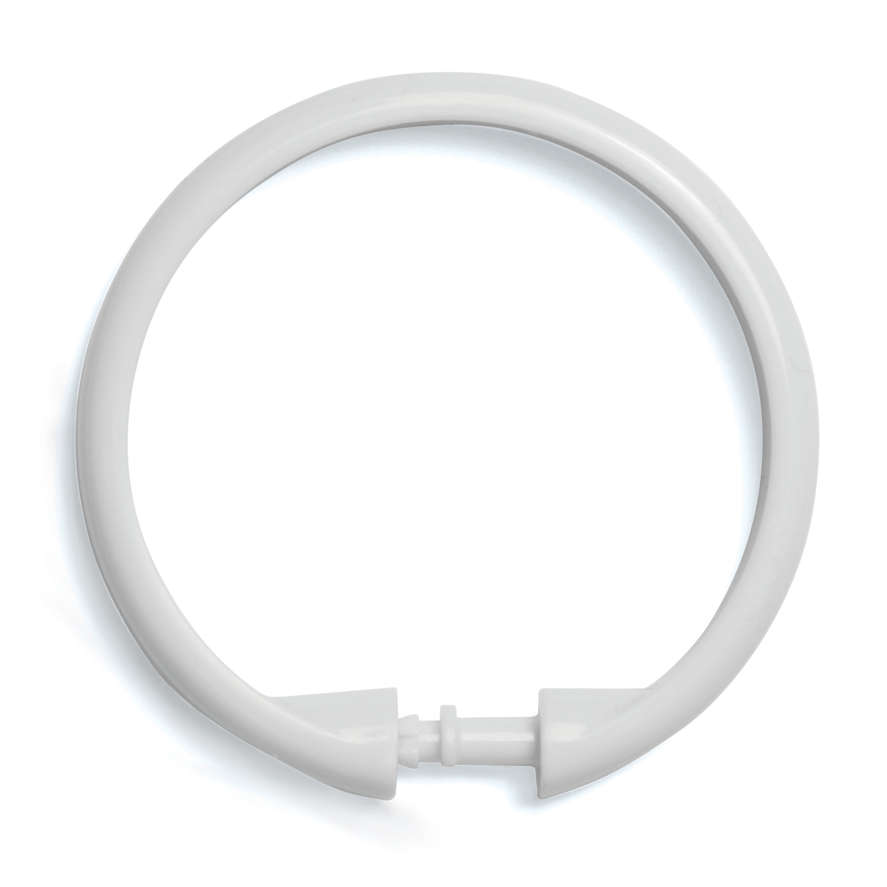 Kenney Rust-Proof Smooth Plastic Shower Curtain Rings, Set of 12, White