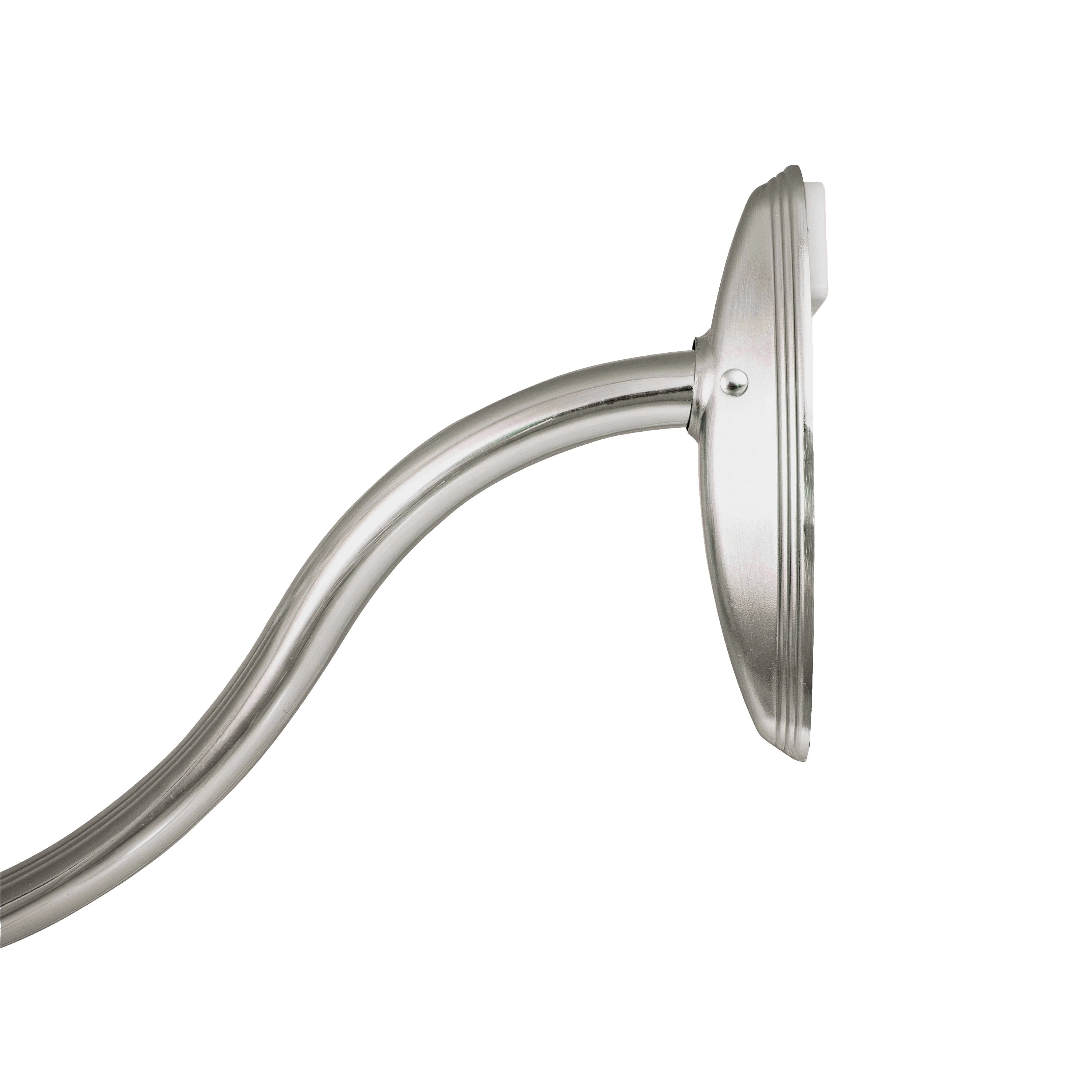 Kenney® Twist & Fit™ No Tools Curved Rust-Resistant Painted Steel Tension Shower Curtain Rod, 57-72", Brushed Nickel