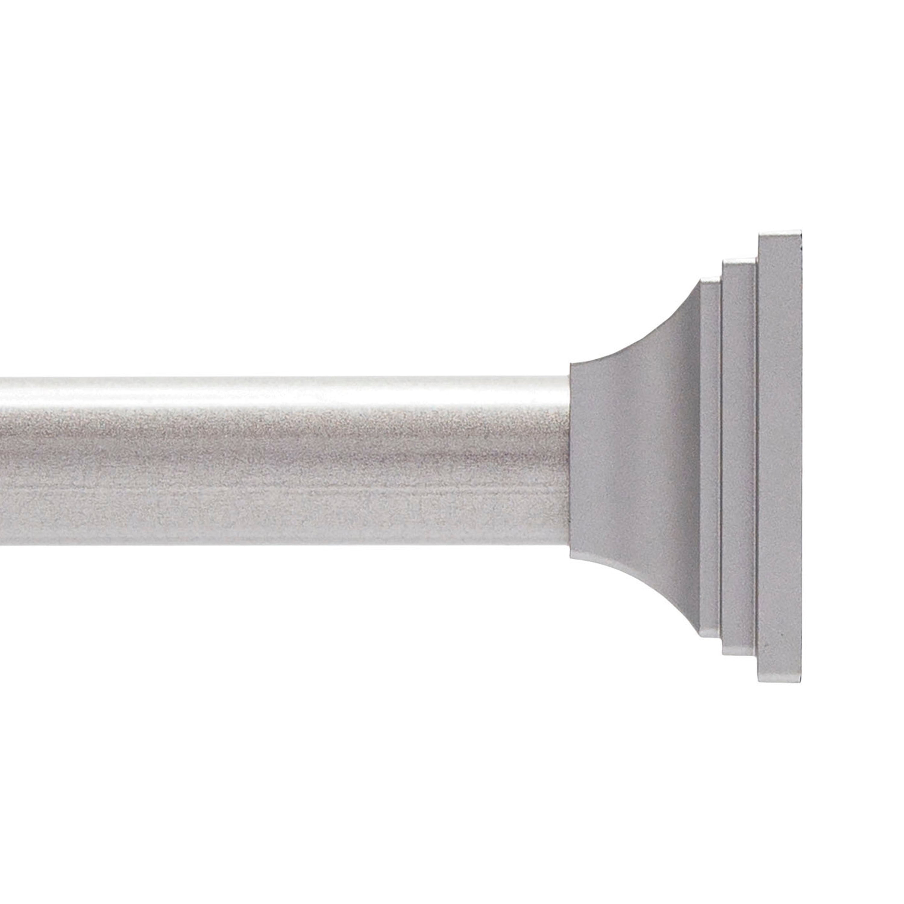 Kenney® Twist & Fit™ No Tools Decorative Gerrard Rust-Resistant Painted Steel Straight Tension Shower Curtain Rod, 42-72", Polished Pewter