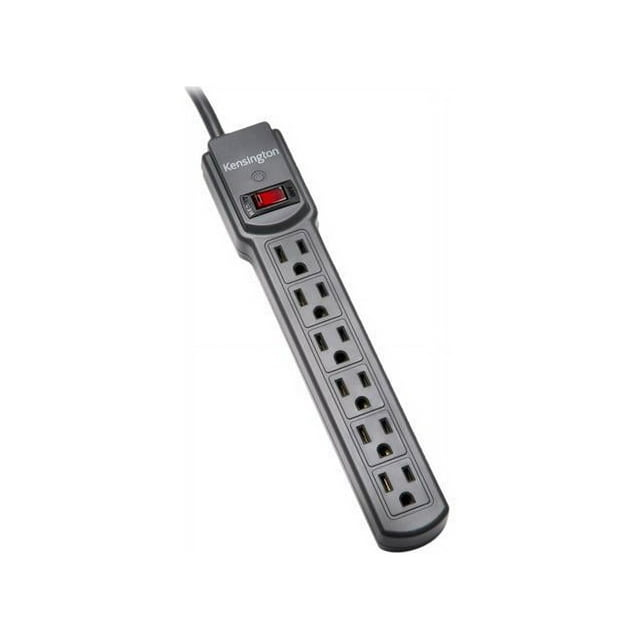 Kensington Guardian Power Strips: 6 Outlet, 4-Foot Cord (Black/Grey)