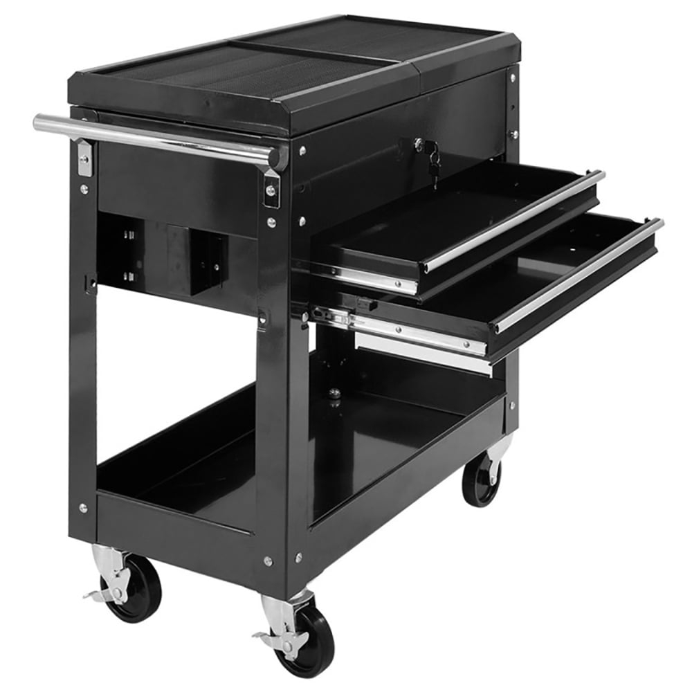 Kepooman Storage Cabinet,Garage Cabinet, Storage Cabinet, Rolling Mechanics Tool Cart Slide Top Utility Storage Cabinet Organizer 2 Drawers