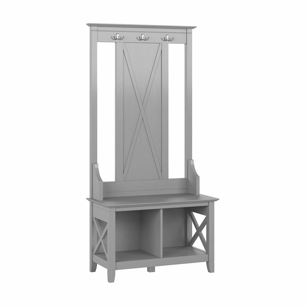 Pemberly Row Hall Tree w/ Shoe Storage Bench in Cape Cod Gray - Engineered Wood