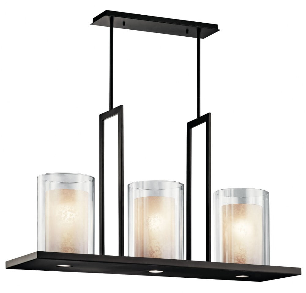 Kichler 42548OZ 40 in. Triad 3 Light Linear Chandelier, Olde Bronze