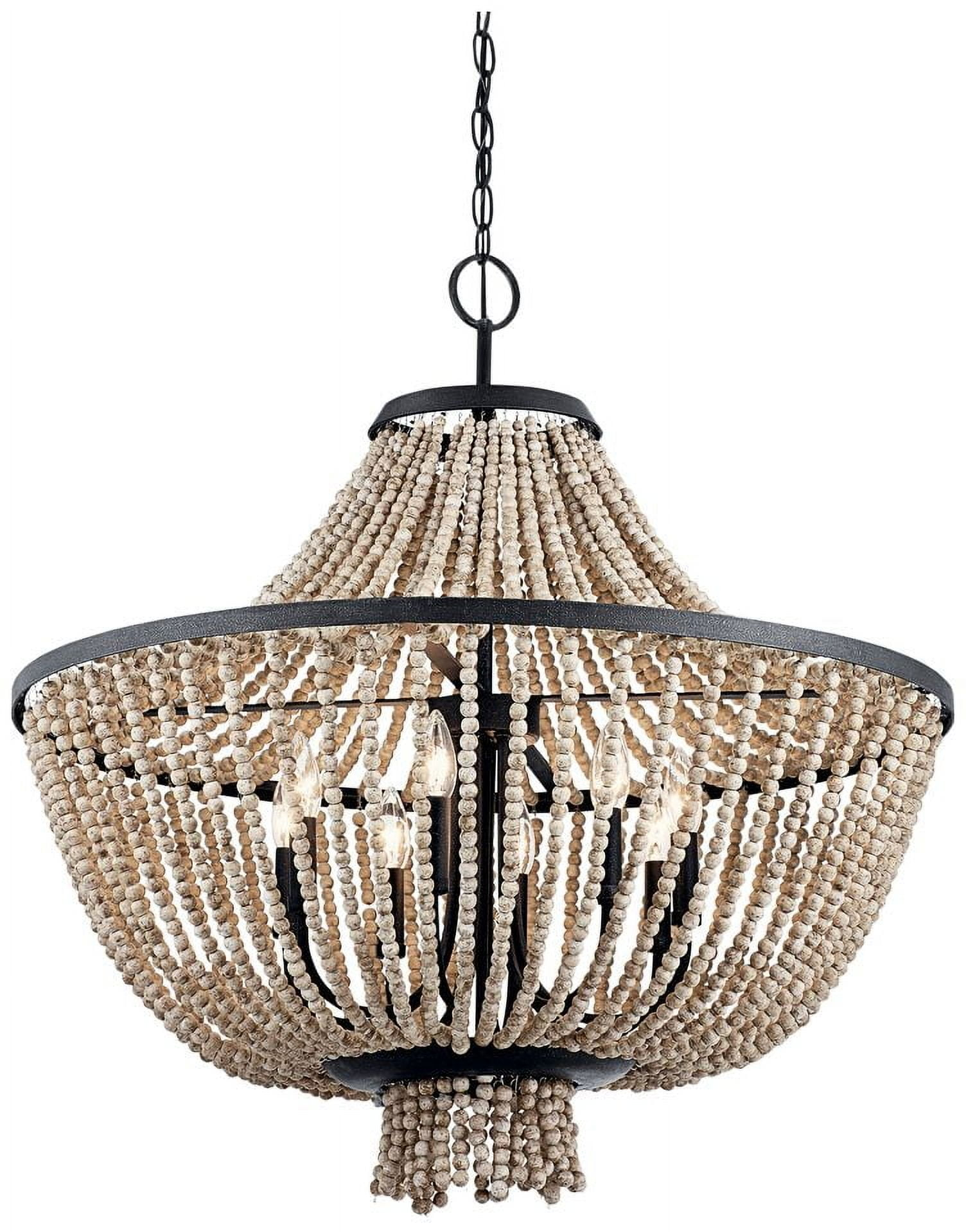 Farmhouse Eight Light Chandelier in Distressed Black Finish Bailey Street Home 147-Bel-2279194