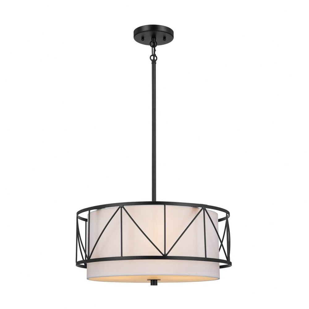 52075BK-Kichler Lighting-Birkleigh - 3 Light Convertible Semi-Flush Mount In Art Deco Style-9.5 Inches Tall-Black Finish