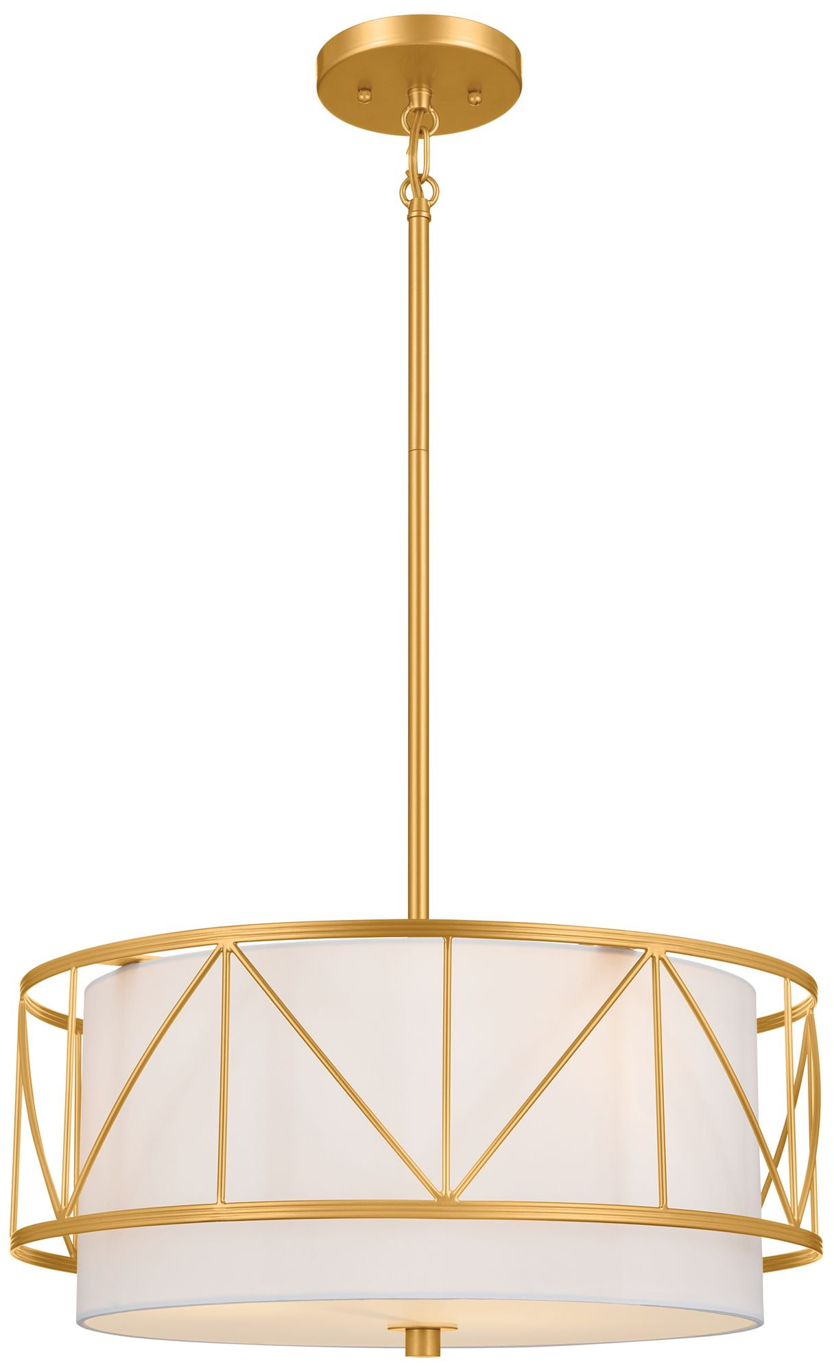 52075CLG-Kichler Lighting-Birkleigh - 3 Light Convertible Semi-Flush Mount In Art Deco Style-9.5 Inches Tall-Classic Gold Finish