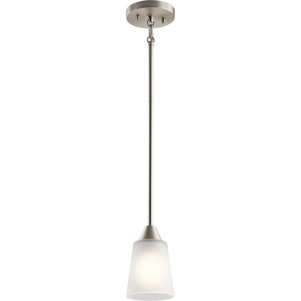 1 Light Mini Pendant 7.75 Inches Tall By 4.75 Inches Wide-Brushed Nickel Finish Kichler Lighting 52235Ni