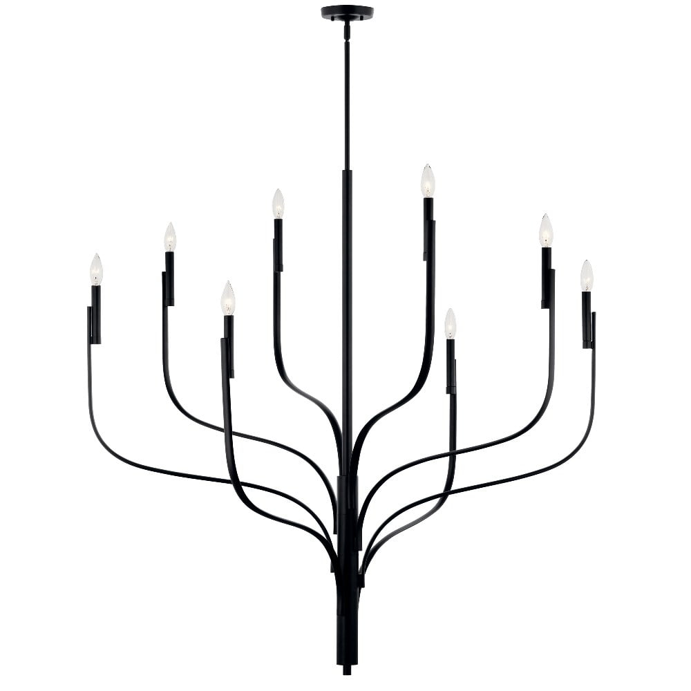 Kichler 52675 Livadia 8 Light 48" Wide Taper Candle Style Chandelier - Black