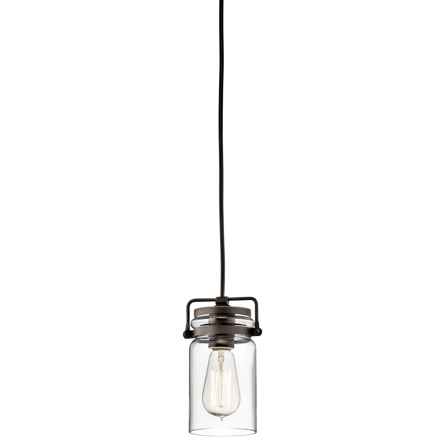 Kichler Brinley Vintage 1 Light Olde Bronze Mini Pendant Light with Clear Glass