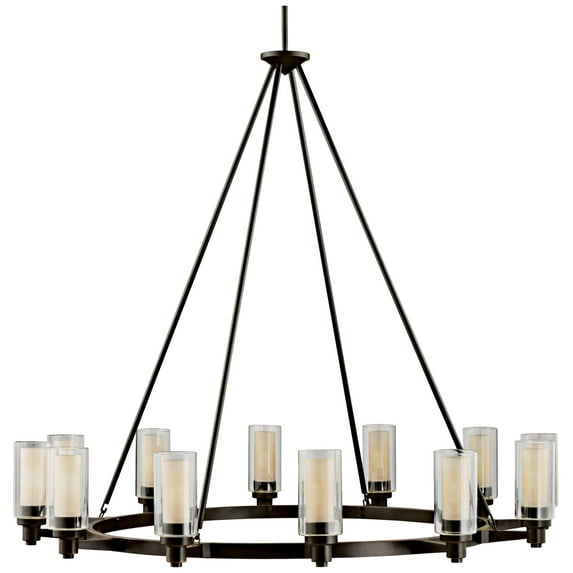 Twelve Light Chandelier With Soft Contemporary Inspirations 41 Inches Tall By 44.5 Inches Wide-Olde Bronze Finish Kichler Lighting 2347Oz