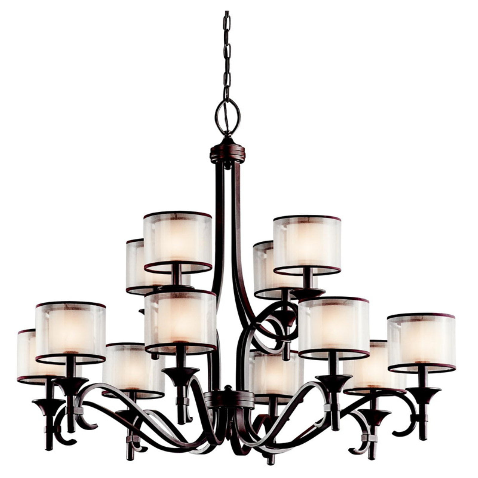 Transitional Twelve Light Chandelier-Mission Bronze Finish Bailey Street Home 147-Bel-553124