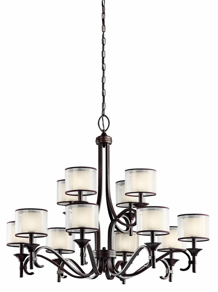 Transitional Twelve Light Chandelier-Mission Bronze Finish Bailey Street Home 147-Bel-553124