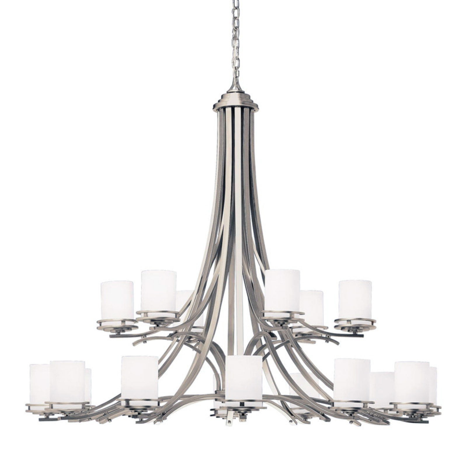 Eighteen Light Two Tier Chandelier With Soft Contemporary Inspirations 41.5 Inches Tall By 50.25 Inches Wide-Brushed Nickel Finish Kichler Lighting