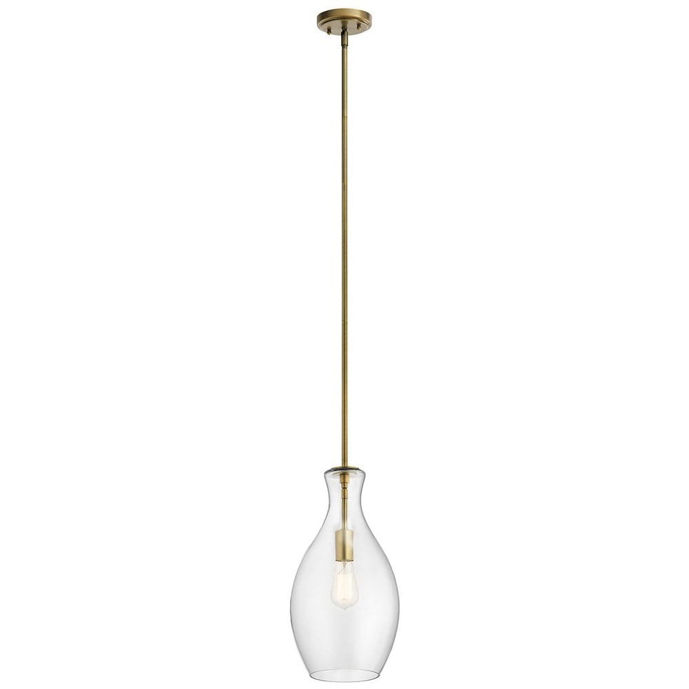Kichler Lighting Everly 1 - Light Pendant in  Natural Brass