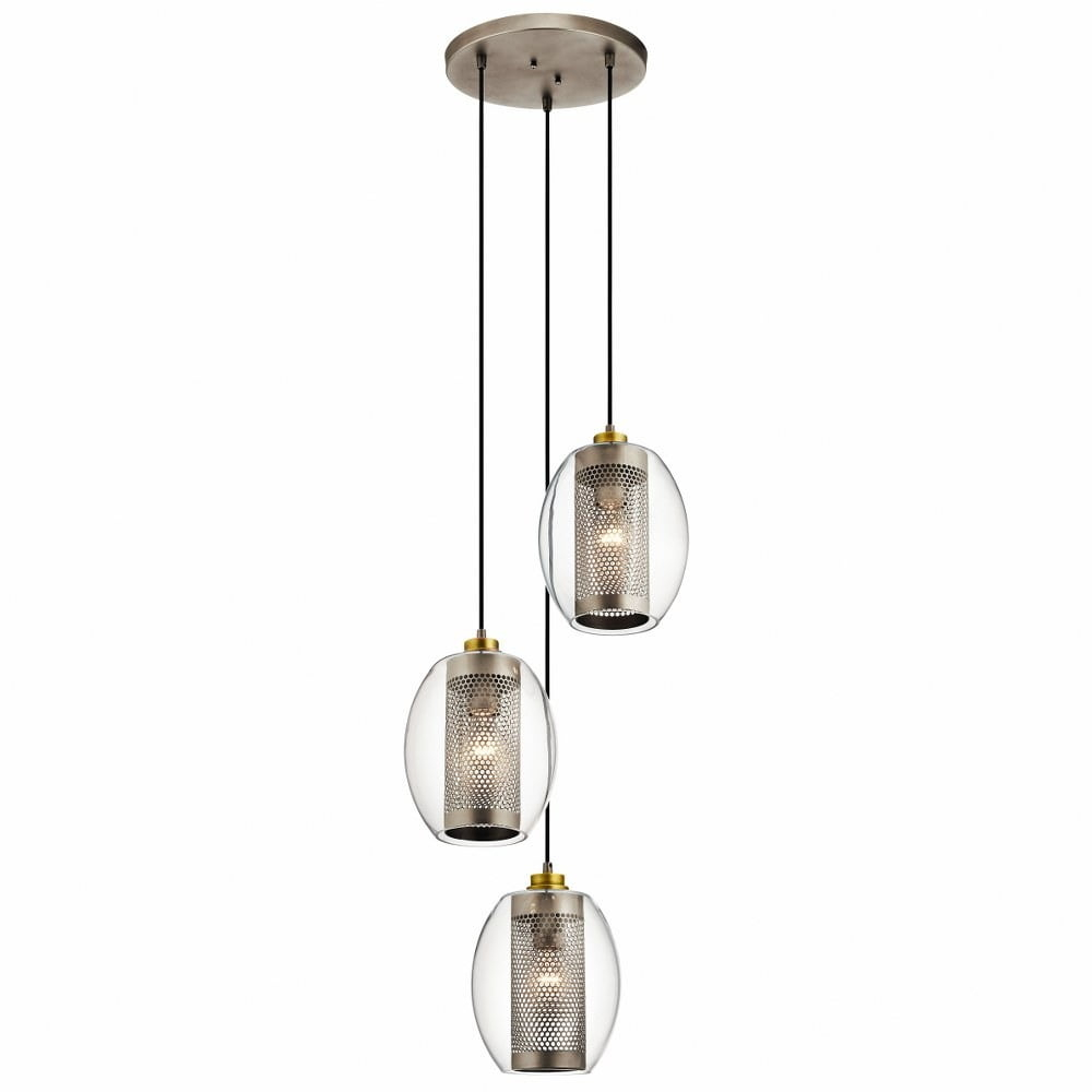Kichler Lighting Asher 3 - Light Pendant in  Antique Pewter