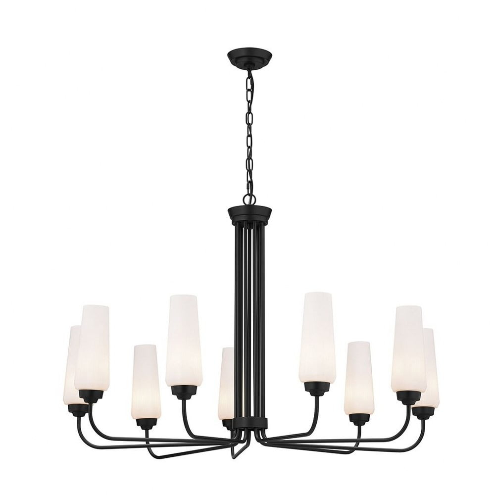 52481BK-Kichler Lighting-Truby - 9 Light Large Chandelier In Art Deco Style-26 Inches Tall-Black Finish    -Traditional Installation