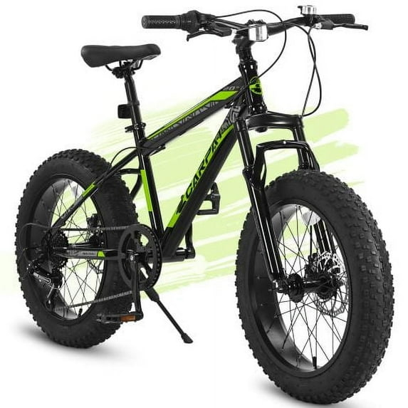 Mountain Bike 20 inch Wheels Fat Tire Bike,4" Wide Fat Tire Snow Mountain Bike ,7 Speed Teenager Children Kids' Bicycles
