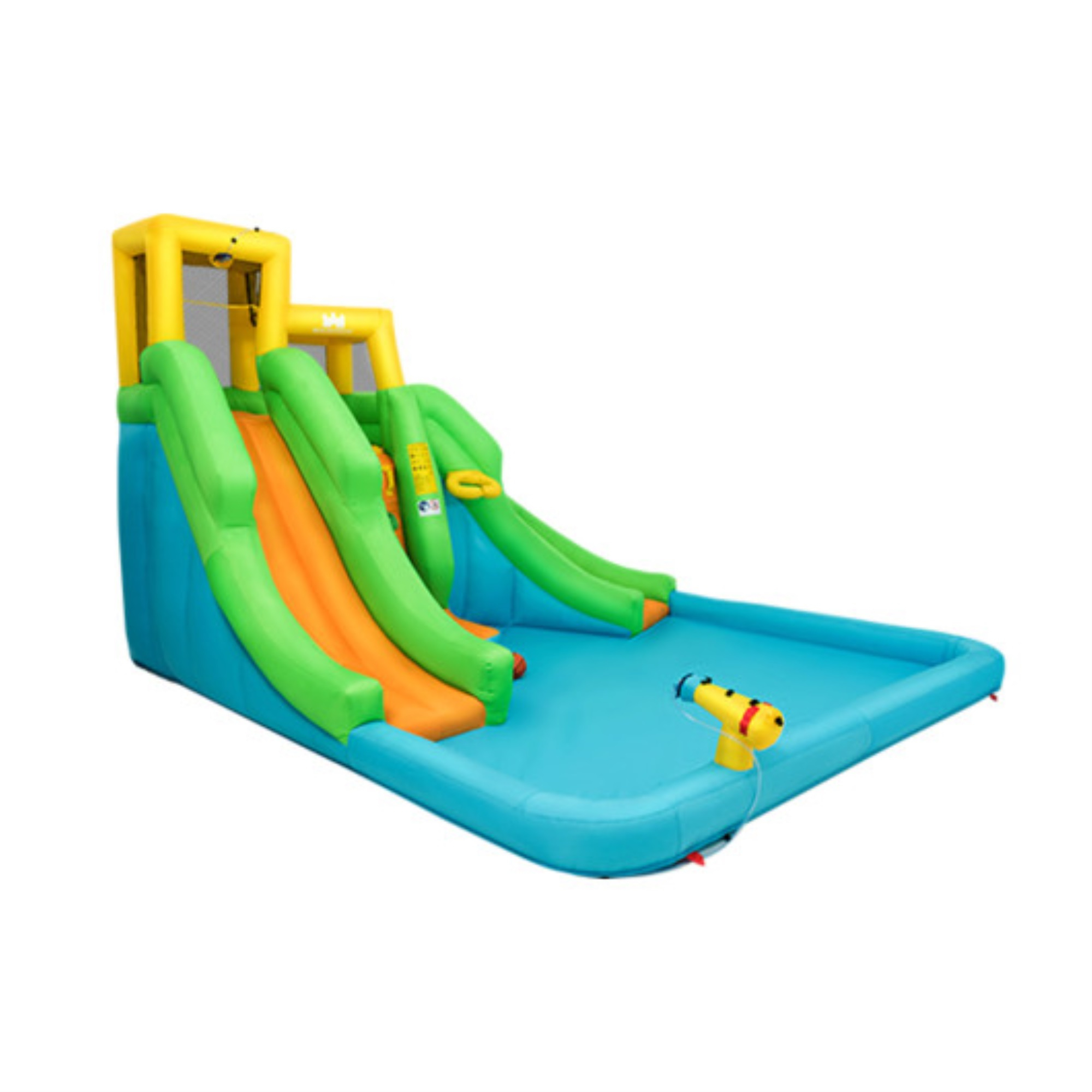 Spaco Inflatable Water Park Bounce House with Climbing Wall without Blower, Jumping Castle Family Backyard Bouncy Castle, Durable Sewn with Extra Thick Material, Idea for Kids