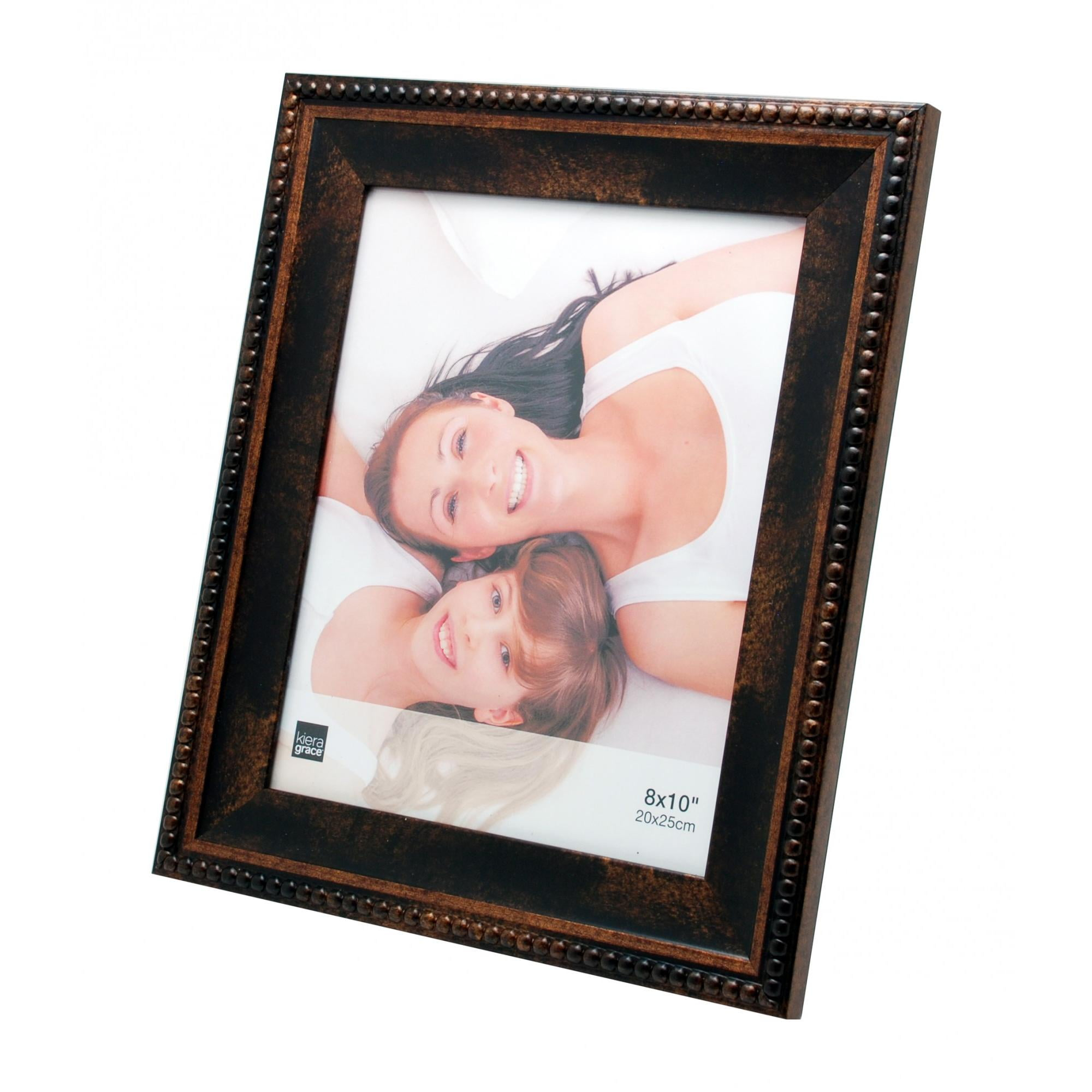Kiera Grace Kiera Grace Sydney Picture Frame, 10" x 12" Large Picture Frame, Holds an 8" x 10" Photo, Plastic Frame for Wall Hanging, Durable Frame with Easel for Photo Display, Antique Bronze