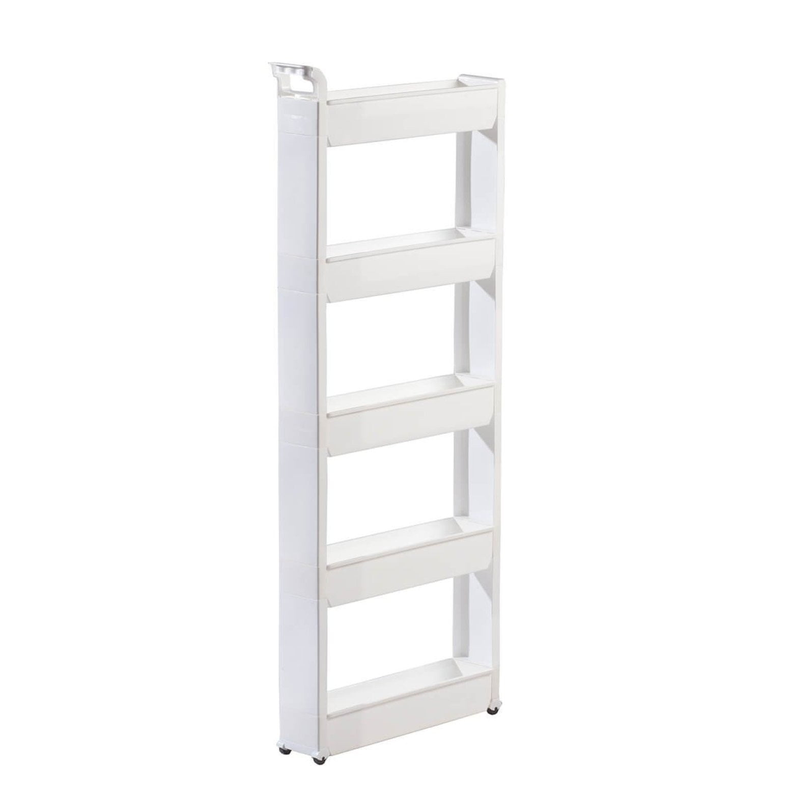 White 5-Tier Slim Rolling Storage Cart