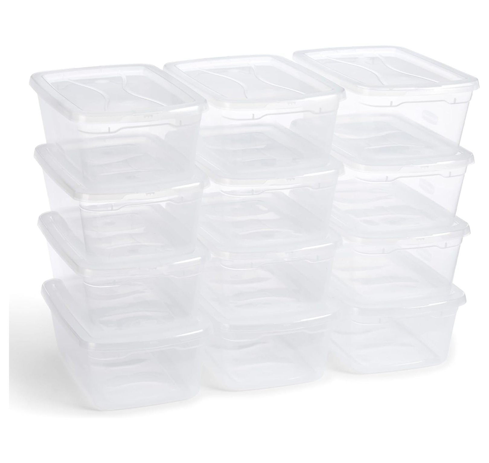 Killeryuki Cleverstore Clear 6 Qt, 12 Pack, Stackable Plastic Storage Containers with Durable Snapping Clear Lids, Visible Organization, Great for Closet, and Kitchen Storage, Organizing in the Home