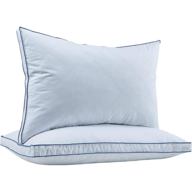King Size Pillows Set of 2, Feather Down Pillow Bed Sleeping Pillow, Cotton Shell Gusset Design Bed Pillow,King Pillows 2 Pack