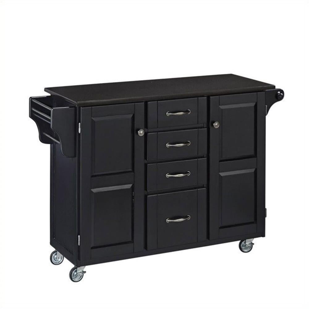 Homestyles Create-a-Cart Wood Kitchen Cart in Black