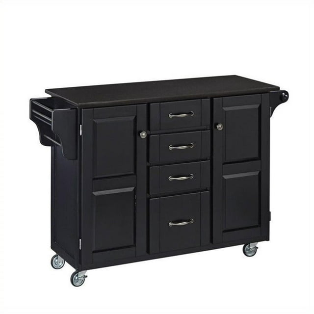Homestyles Create-a-Cart Wood Kitchen Cart in Black