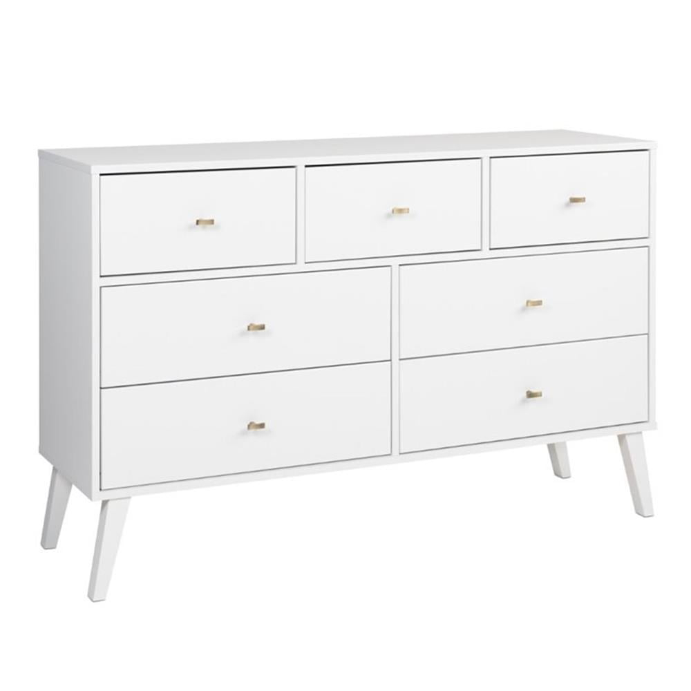 Kingfisher Lane Mid Century Modern 7 Drawer Dresser in White