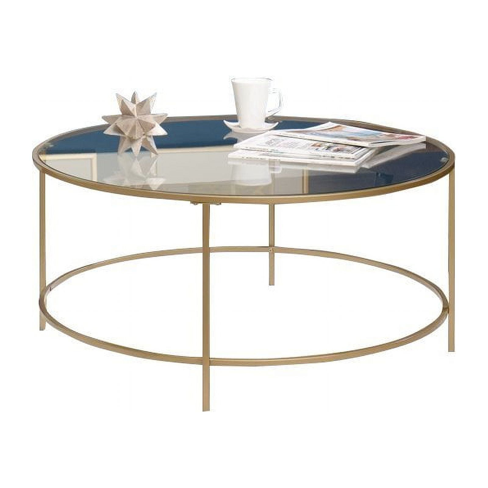 Sauder International Lux Round Coffee Table, Satin Gold