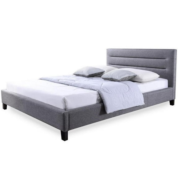 Baxton Studio Hillary Upholstered King Platform Bed in Gray