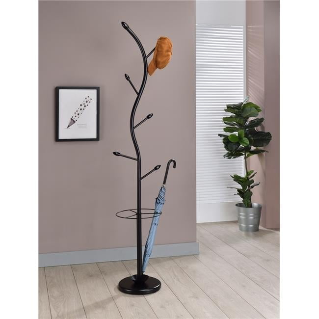 Kings Brand Furniture - Kubin Metal 6-Hook Coat & Hat Rack with Umbrella Stand