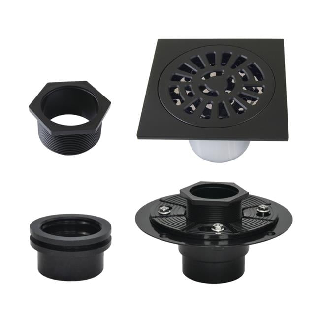 Kingston Brass Watercourse 4-Inch Square Brass Shower Drain