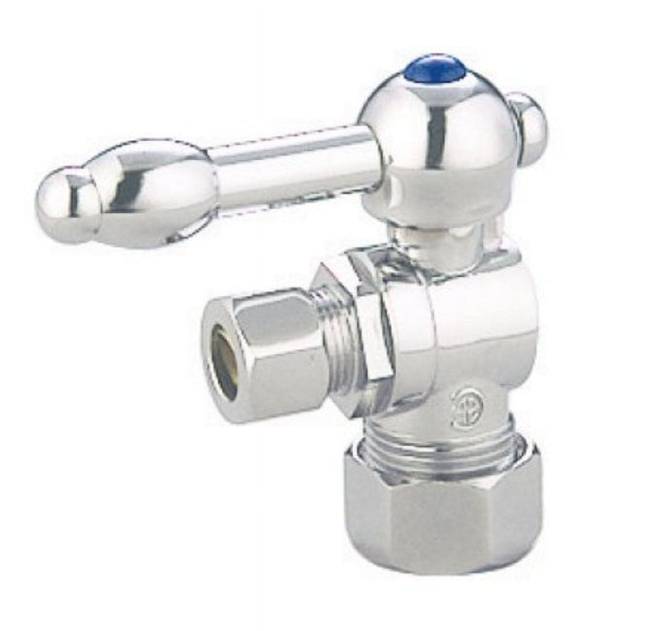 Kingston Brass Vintage 5/8-Inch OD Comp x 3/8-Inch OD Comp Quarter-Turn Angle Stop Valve